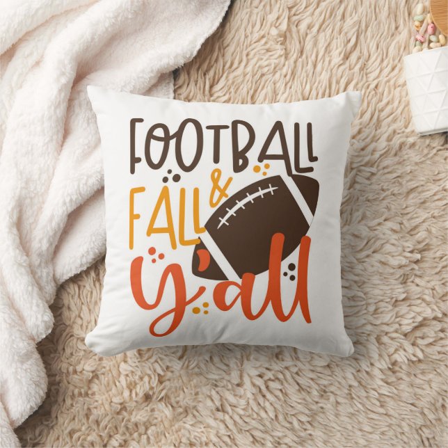 Football Fall & Y'all Throw Pillow (Blanket)