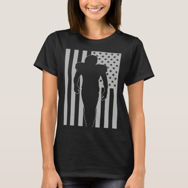 Football Family Biggest Fan Cheer USA American Fla T-Shirt (Front)