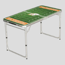 Football Family Monogram | Custom Colors | Orange Beer Pong Table