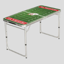 Football Family Monogram | Custom Colors | Red Beer Pong Table