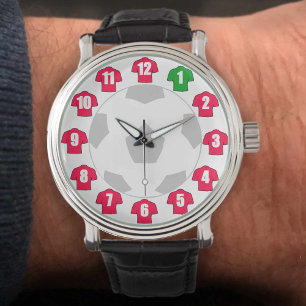 Football Fan Gift Watch - with Red Shirts