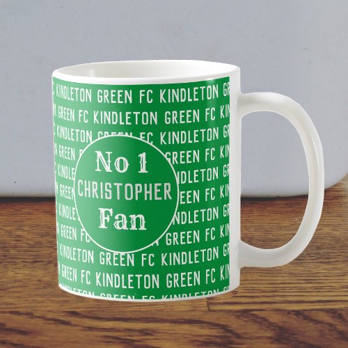 Football Fan or Football Supporter Green and White Coffee Mug