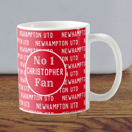 Football Fan or Football Supporter Red  White Coffee Mug