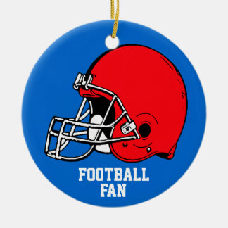 Football Fan Ornament Helmet Red Blue