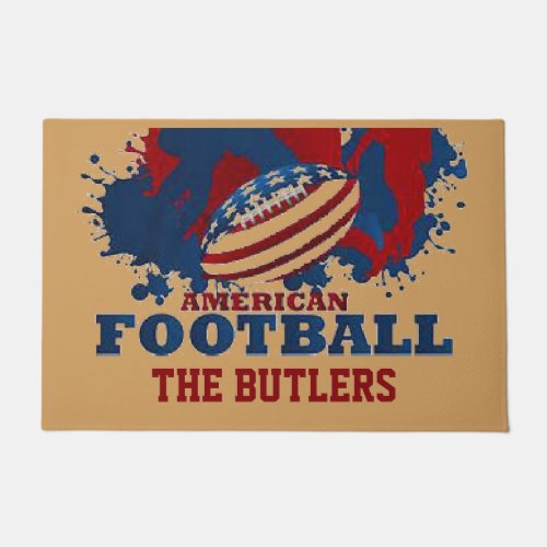 Football Fan Party Family Personalized Doormat