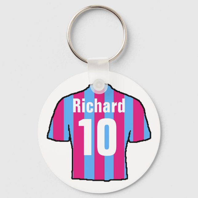 Football Fan Shirt to Personalize. Keychain (Front)