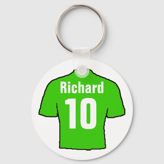 Football Fan Shirt to Personalize. Keychain (Front)