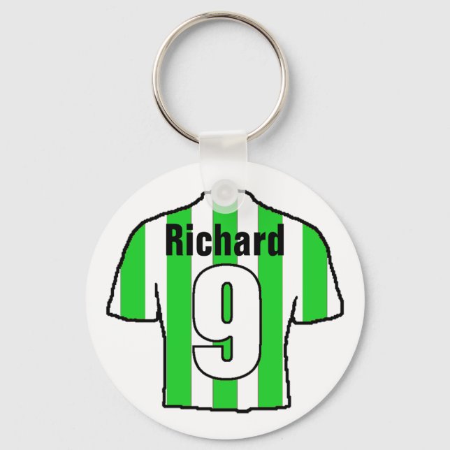 Football Fan Shirt to Personalize. Keychain (Front)