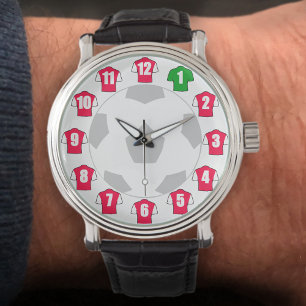 Football Fan Watch - with Red & White Shirts
