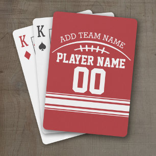 Football Fan with Custom Name and Number Poker Cards