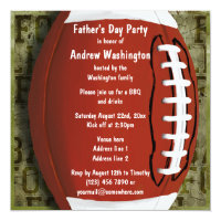 Football Father's Day Party Vintage Green Grunge Card