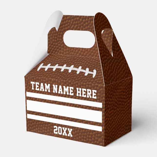 Football Favor Boxes, Handwrite Player's Names Boxes (Front Side)