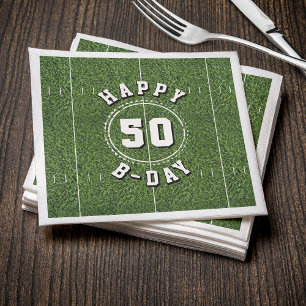 Football Field 50 Yard Line 50th Birthday Party Napkins