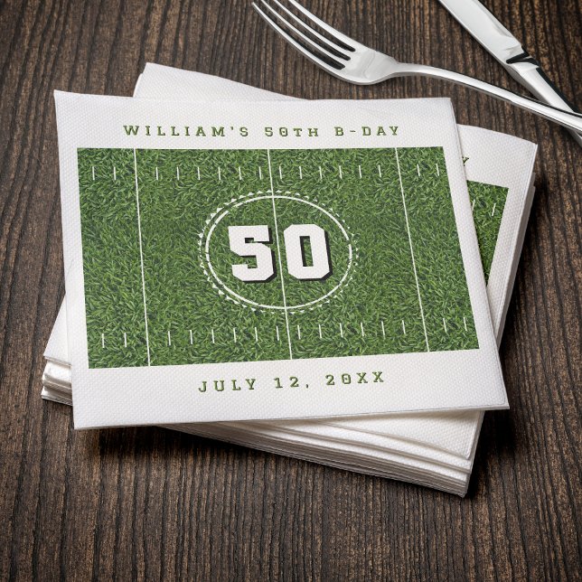 Football Field 50th Birthday Party 50 Yard Line Napkins (Football Field 50th Birthday Party 50 Yard Line Napkins
)