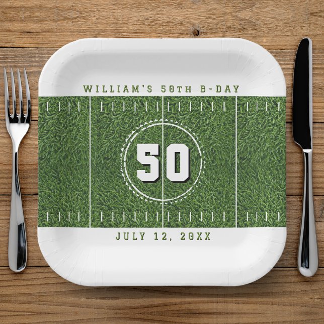 Football Field 50th Birthday Party 50 Yard Line Paper Plates (Football Field 50th Birthday Party 50 Yard Line Paper Plates
)