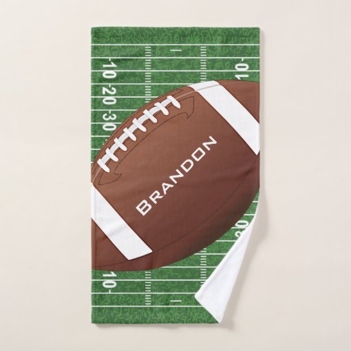 Football Field and Ball Design Bath Towel Set | Zazzle