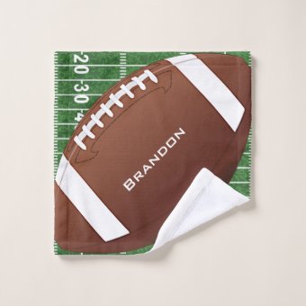 Football Field and Ball Design Bath Towel Set | Zazzle