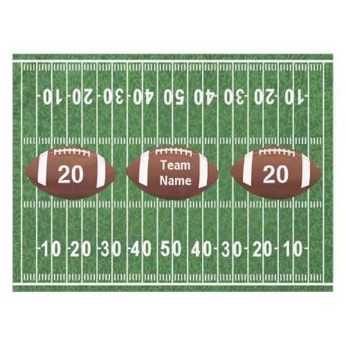 Football Field and Balls Design Tablecloth