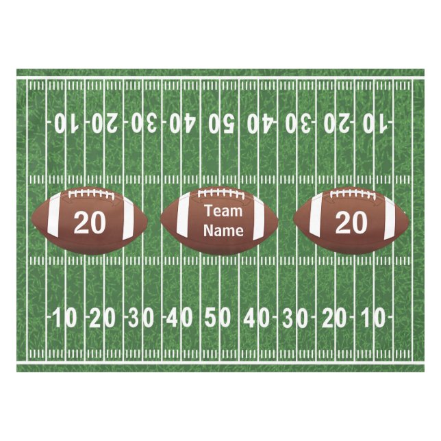 Football Field and Balls Design Tablecloth (Front (Horizontal))