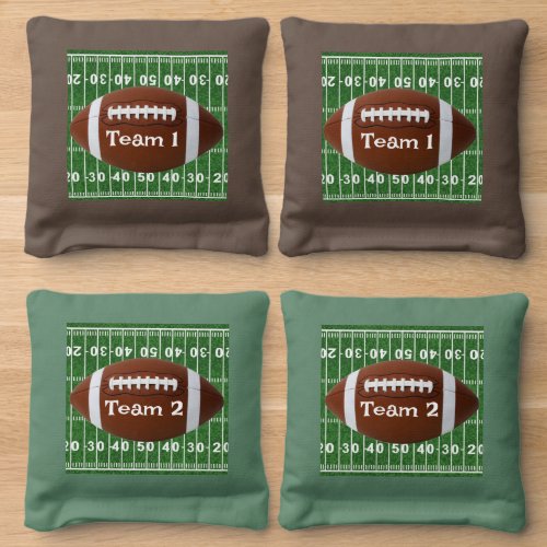 Football Field Ball Design Cornhole Bean Bags