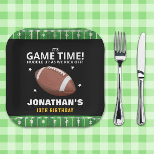 Football Field Birthday boy Paper Plates