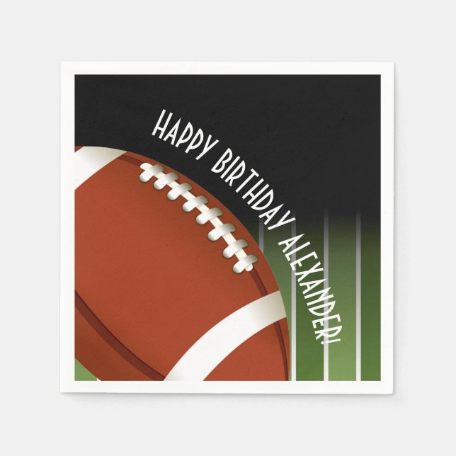 Football Field Birthday Napkins (Front)