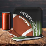 Football Field Birthday Paper Plates<br><div class="desc">Customizable party paper plates feature a football on football field yard lines and your personalization. MATCHING items in our collection.</div>