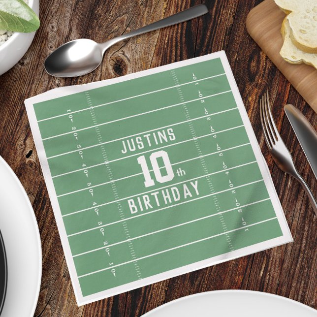 Football Field Birthday Party Custom Napkins (Creator Uploaded)