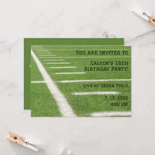 Football field birthday party invitation