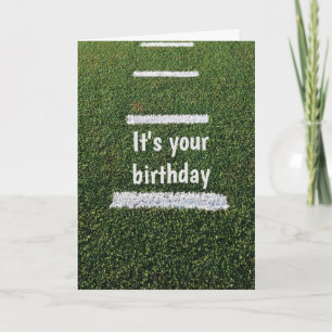 Football Field Closeup Birthday Card