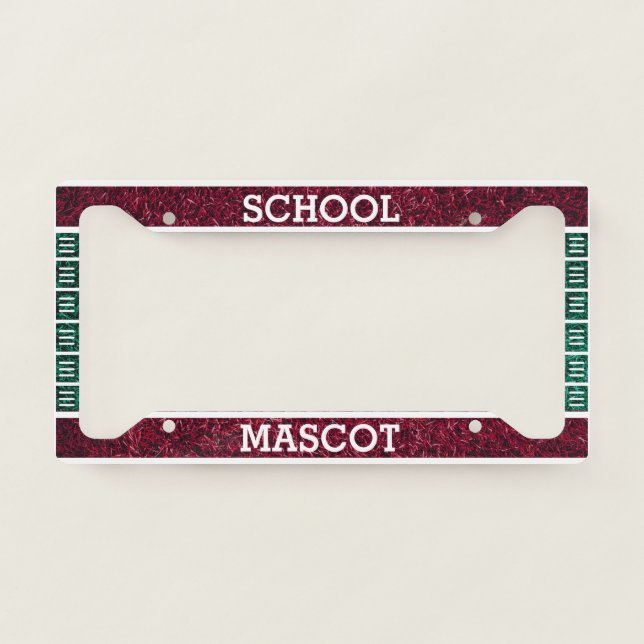 Football Field Custom License Plate Frame - Maroon (Front)