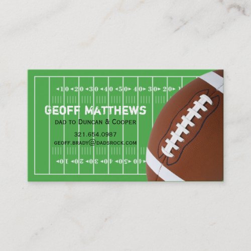 Football Field Daddy/Mommy Card Business Card Template