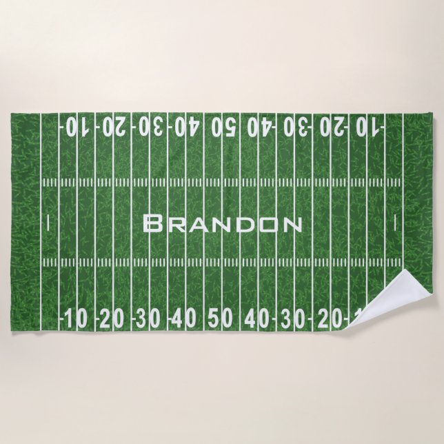 Football Field Design Beach Towel (Front)