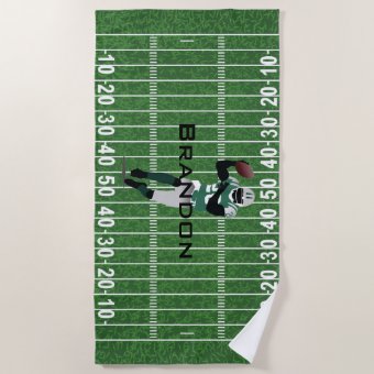 Football Field Design Beach Towel | Zazzle