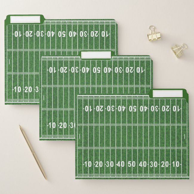 Football Field Design File Folders Set