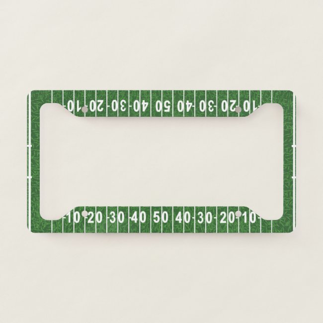 Football Field Design License Plate Frame