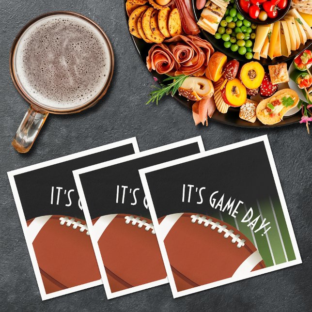 Football Field Game Day Napkins (Football field game day cocktail napkins)