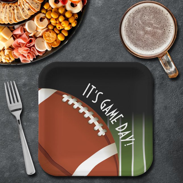 Football Field Game Day Square Paper Plates (Football field Game day square paper plates)