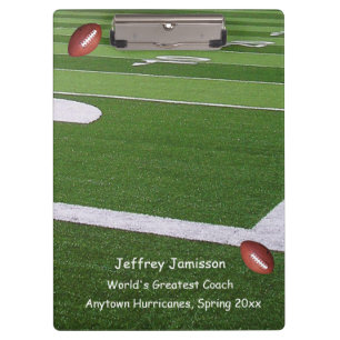 Football Field, Greatest Coach Thank You Clipboard