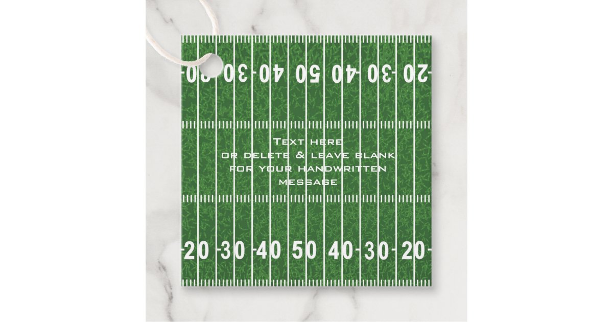 Football Field Gridiron Design Favor Tag Card | Zazzle