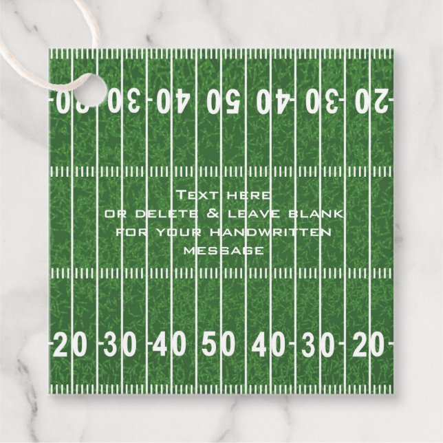 Football Field Gridiron Design Favor Tag Card (Front)