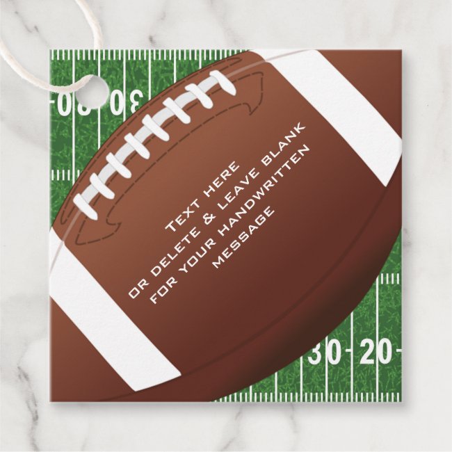 Football Field Gridiron Design Favor Tag Card