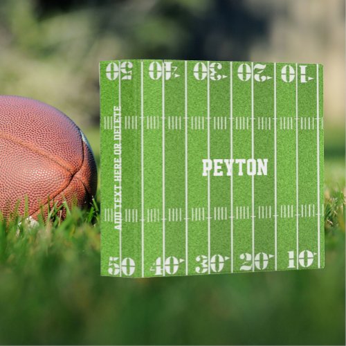 Football Field Gridiron Personalized 3 Ring Binder