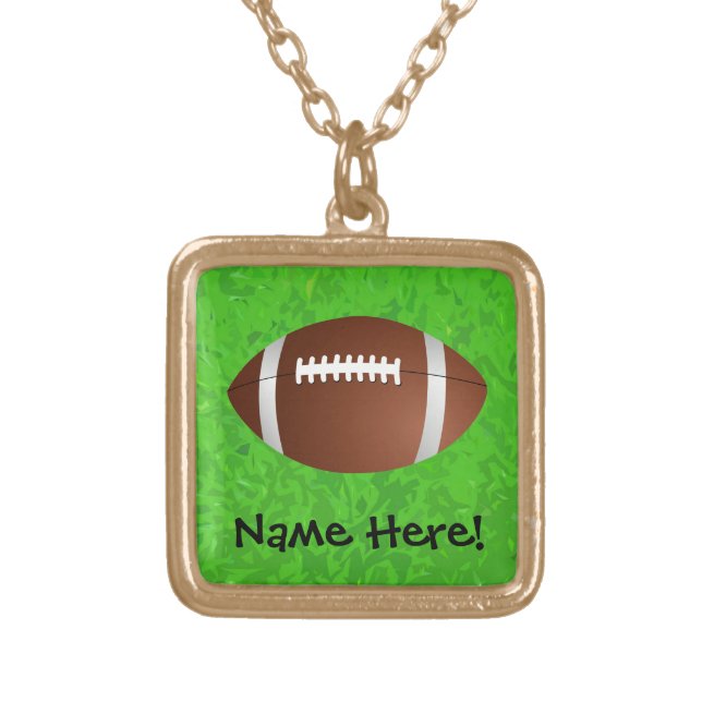Football Field Junior Varsity Gold Plated Necklace (Front)