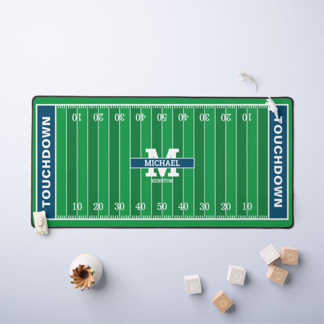 Football Field Name And Initial Desk Mat (Kids Table)