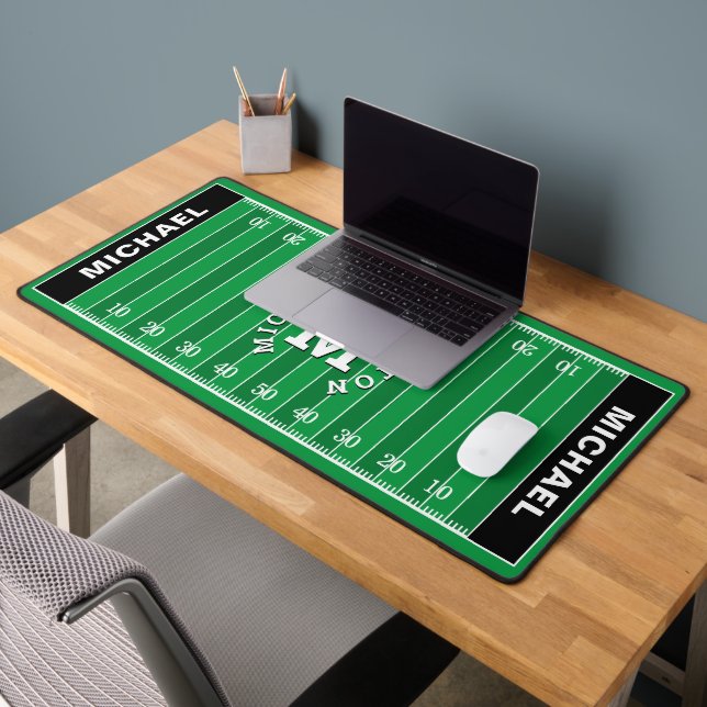 Football Field Sports Personalized Monogram  Desk Mat (Office 2)