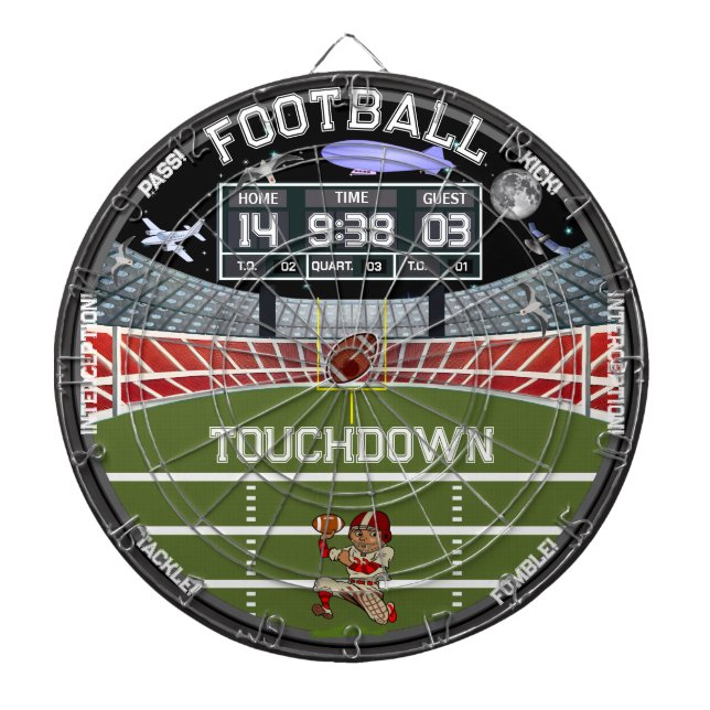 Football Field Starry Nights Stadium House Dart Board (Front)