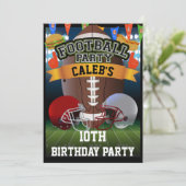 Football Field & Team Helmets Birthday Party Invitation (Standing Front)