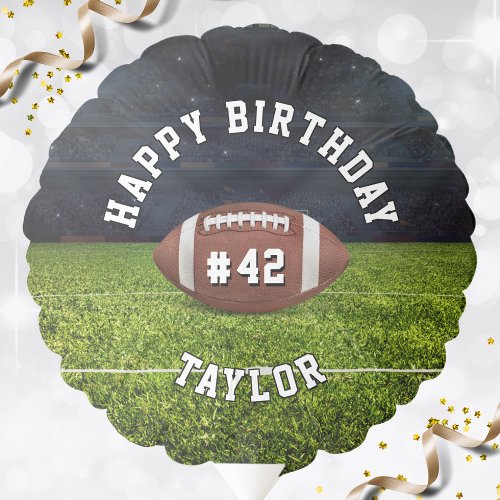 Football Field Team Number Sports Happy Birthday Balloon