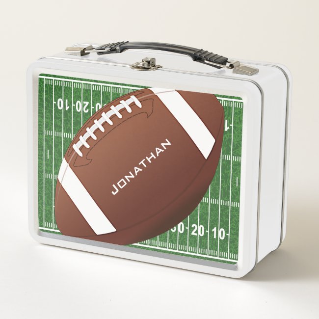 Football Field with Football Metal Lunchbox